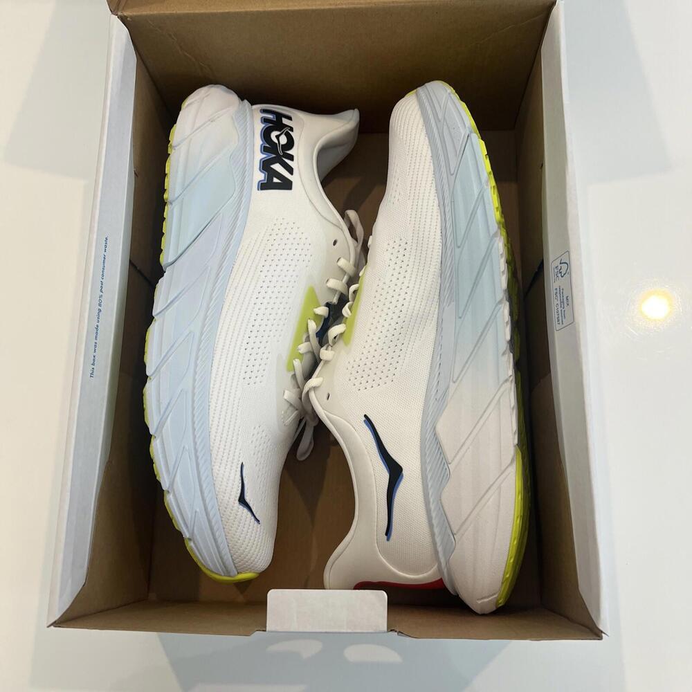 HOKA Arahi 7 Blanc De Blanc Virtual Blue BVR Mens Size 12 D - Picture 5 of 8
